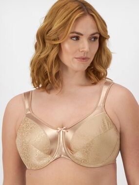 BALI Minimizer 38DDD Bra Satin Tracings  nude DF3562 NEW nwt